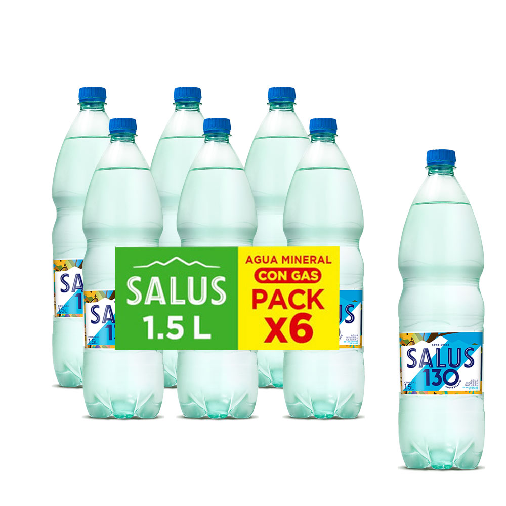 Agua Salus con gas 1.5L x6