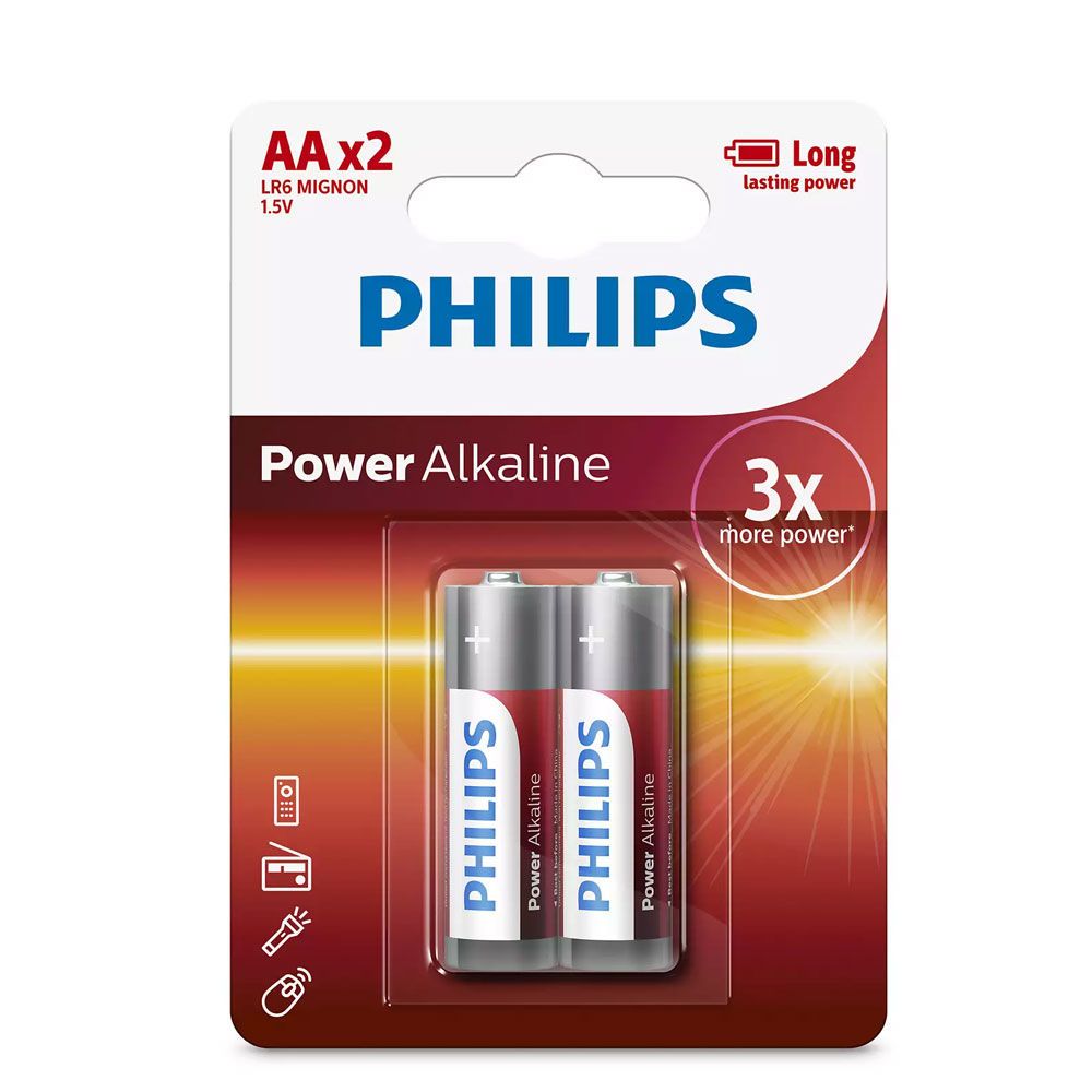 Pila Alcalina AA Philips x2