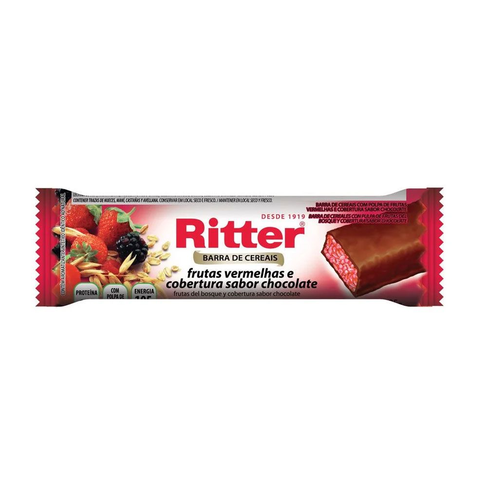 Barra de Cereal 25g Ritter frutos rojos y chocolate x24